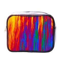 Gay Pride Rainbow Vertical Paint Strokes Mini Toiletries Bag (one Side) by VernenInk