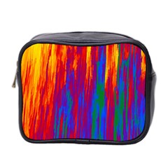 Gay Pride Rainbow Vertical Paint Strokes Mini Toiletries Bag (two Sides) by VernenInk