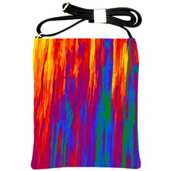 Gay Pride Rainbow Vertical Paint Strokes Shoulder Sling Bag