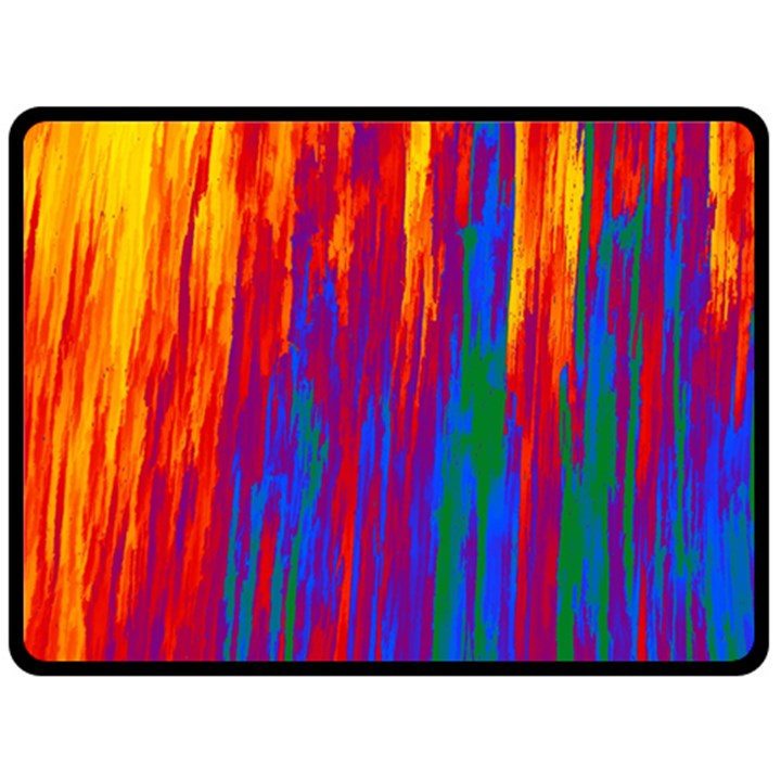 Gay Pride Rainbow Vertical Paint Strokes Fleece Blanket (Large) 