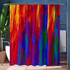 Gay Pride Rainbow Vertical Paint Strokes Shower Curtain 60  X 72  (medium)  by VernenInk