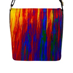 Gay Pride Rainbow Vertical Paint Strokes Flap Closure Messenger Bag (l) by VernenInk