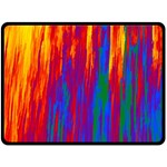 Gay Pride Rainbow Vertical Paint Strokes Double Sided Fleece Blanket (Large)  80 x60  Blanket Back