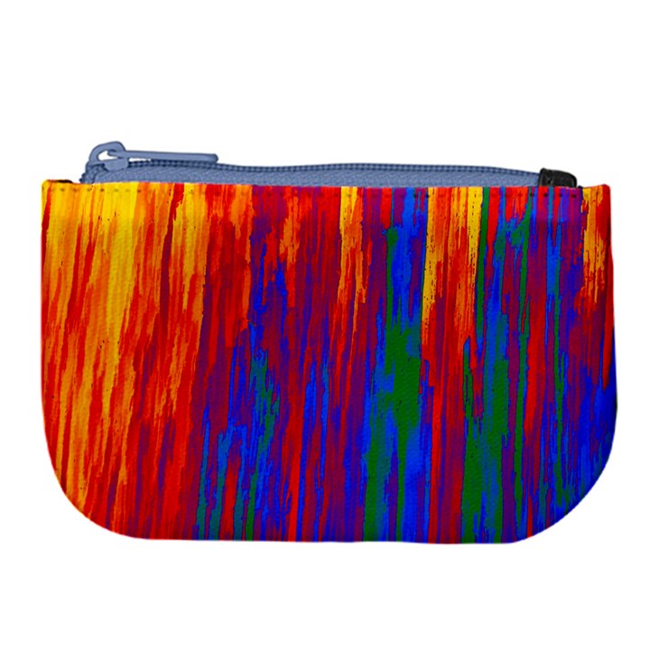 Gay Pride Rainbow Vertical Paint Strokes Large Coin Purse