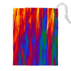 Gay Pride Rainbow Vertical Paint Strokes Drawstring Pouch (5xl) by VernenInk