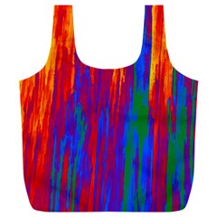 Gay Pride Rainbow Vertical Paint Strokes Full Print Recycle Bag (xxl) by VernenInk