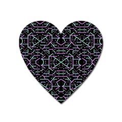 Lines And Dots Motif Geometric Seamless Pattern Heart Magnet by dflcprintsclothing