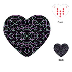 Lines And Dots Motif Geometric Seamless Pattern Playing Cards Single Design (heart) by dflcprintsclothing