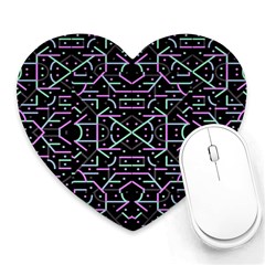 Lines And Dots Motif Geometric Seamless Pattern Heart Mousepads by dflcprintsclothing