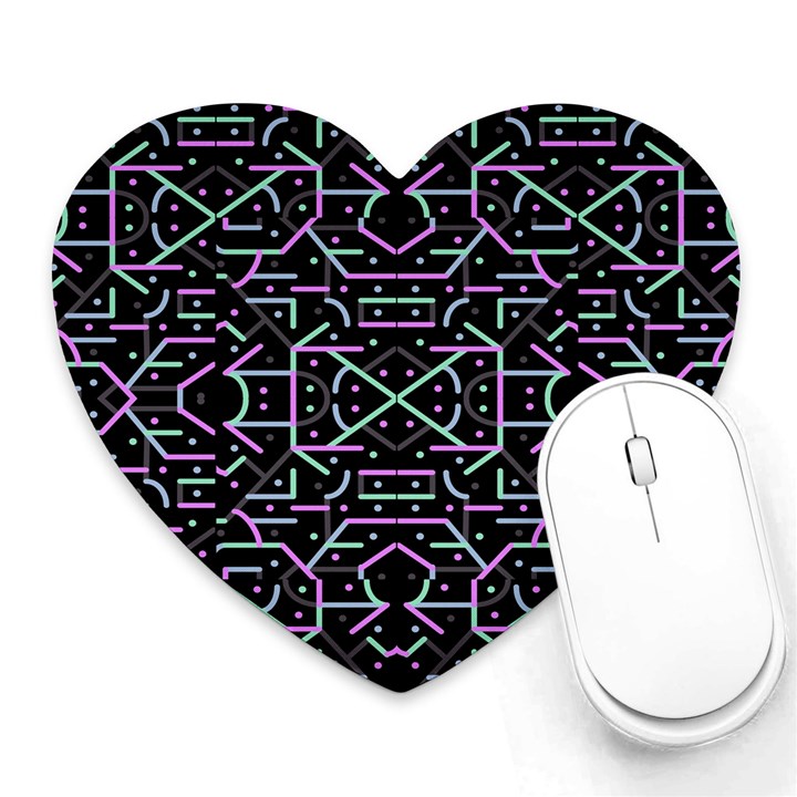 Lines And Dots Motif Geometric Seamless Pattern Heart Mousepads