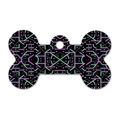 Lines And Dots Motif Geometric Seamless Pattern Dog Tag Bone (two Sides) by dflcprintsclothing