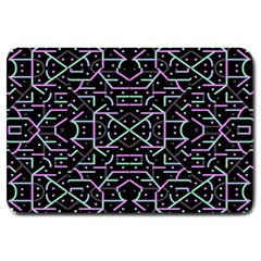 Lines And Dots Motif Geometric Seamless Pattern Large Doormat  by dflcprintsclothing