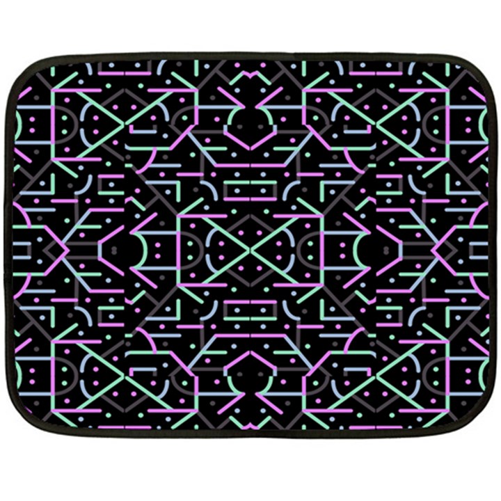 Lines And Dots Motif Geometric Seamless Pattern Double Sided Fleece Blanket (Mini) 