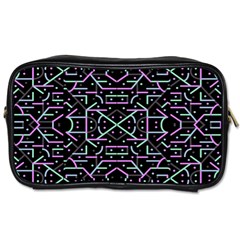 Lines And Dots Motif Geometric Seamless Pattern Toiletries Bag (two Sides) by dflcprintsclothing