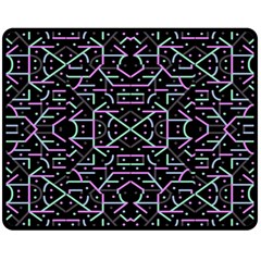 Lines And Dots Motif Geometric Seamless Pattern Double Sided Fleece Blanket (medium) 