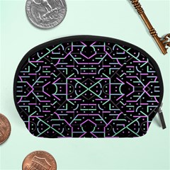 Lines And Dots Motif Geometric Seamless Pattern Accessory Pouch (large) by dflcprintsclothing