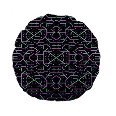 Lines And Dots Motif Geometric Seamless Pattern Standard 15  Premium Flano Round Cushions