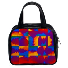 Gay Pride Rainbow Painted Abstract Squares Pattern Classic Handbag (two Sides) by VernenInk