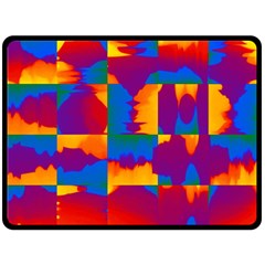 Gay Pride Rainbow Painted Abstract Squares Pattern Fleece Blanket (large)  by VernenInk