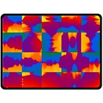 Gay Pride Rainbow Painted Abstract Squares Pattern Fleece Blanket (Large)  80 x60  Blanket Front