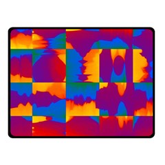 Gay Pride Rainbow Painted Abstract Squares Pattern Fleece Blanket (small) by VernenInk