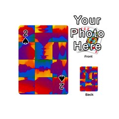 Gay Pride Rainbow Painted Abstract Squares Pattern Playing Cards 54 Designs (mini)