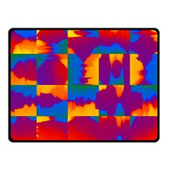 Gay Pride Rainbow Painted Abstract Squares Pattern Double Sided Fleece Blanket (small) 