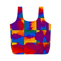 Gay Pride Rainbow Painted Abstract Squares Pattern Full Print Recycle Bag (m)