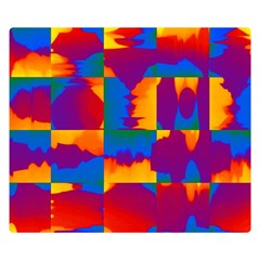 Gay Pride Rainbow Painted Abstract Squares Pattern Double Sided Flano Blanket (small)  by VernenInk