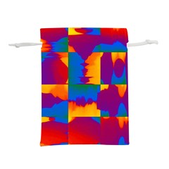 Gay Pride Rainbow Painted Abstract Squares Pattern Lightweight Drawstring Pouch (l) by VernenInk