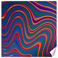 Gay Pride Rainbow Wavy Thin Layered Stripes Canvas 16  X 16  by VernenInk