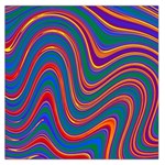 Gay Pride Rainbow Wavy Thin Layered Stripes Large Satin Scarf (Square) Front