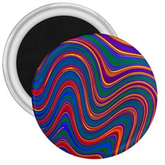 Gay Pride Rainbow Wavy Thin Layered Stripes 3  Magnets by VernenInk