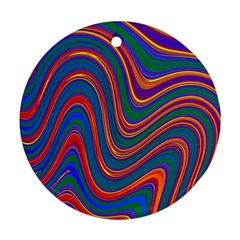 Gay Pride Rainbow Wavy Thin Layered Stripes Ornament (round)