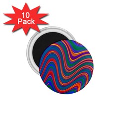 Gay Pride Rainbow Wavy Thin Layered Stripes 1 75  Magnets (10 Pack) 