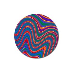 Gay Pride Rainbow Wavy Thin Layered Stripes Magnet 3  (round) by VernenInk