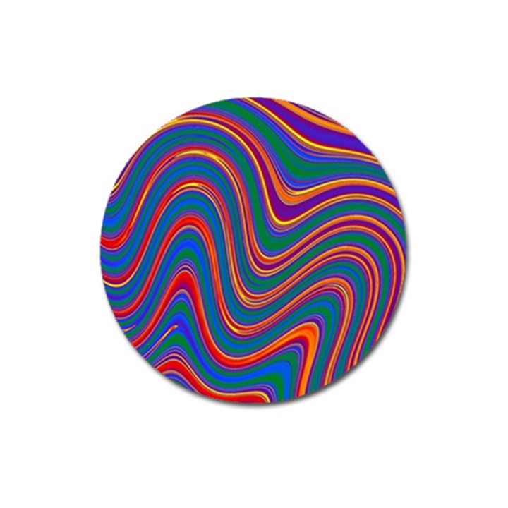 Gay Pride Rainbow Wavy Thin Layered Stripes Magnet 3  (Round)