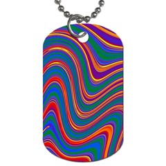 Gay Pride Rainbow Wavy Thin Layered Stripes Dog Tag (one Side) by VernenInk