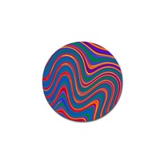 Gay Pride Rainbow Wavy Thin Layered Stripes Golf Ball Marker by VernenInk