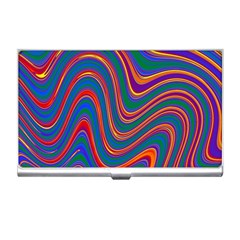 Gay Pride Rainbow Wavy Thin Layered Stripes Business Card Holder