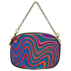 Gay Pride Rainbow Wavy Thin Layered Stripes Chain Purse (one Side)