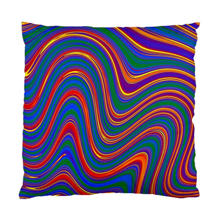 Gay Pride Rainbow Wavy Thin Layered Stripes Standard Cushion Case (One Side)