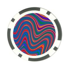 Gay Pride Rainbow Wavy Thin Layered Stripes Poker Chip Card Guard (10 Pack)