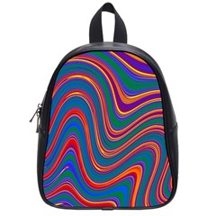 Gay Pride Rainbow Wavy Thin Layered Stripes School Bag (small) by VernenInk