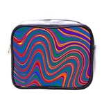 Gay Pride Rainbow Wavy Thin Layered Stripes Mini Toiletries Bag (One Side) Front