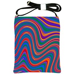 Gay Pride Rainbow Wavy Thin Layered Stripes Shoulder Sling Bag by VernenInk