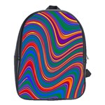 Gay Pride Rainbow Wavy Thin Layered Stripes School Bag (XL) Front