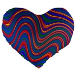 Gay Pride Rainbow Wavy Thin Layered Stripes Large 19  Premium Heart Shape Cushions Front