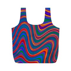 Gay Pride Rainbow Wavy Thin Layered Stripes Full Print Recycle Bag (m) by VernenInk