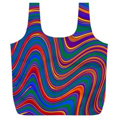 Gay Pride Rainbow Wavy Thin Layered Stripes Full Print Recycle Bag (xl) by VernenInk